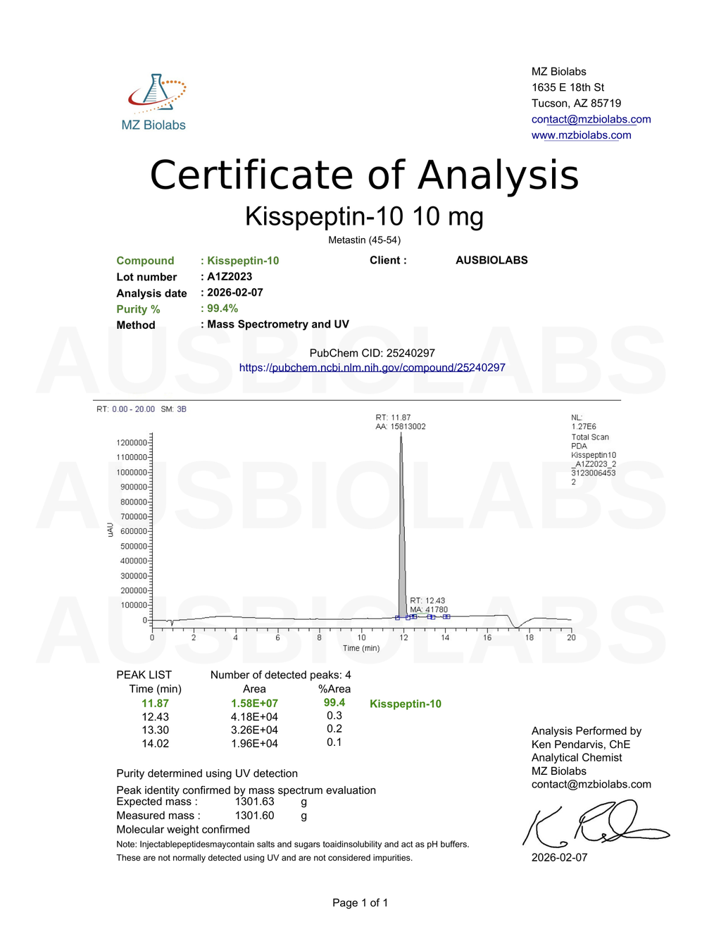 Kisspeptin-10 10mg