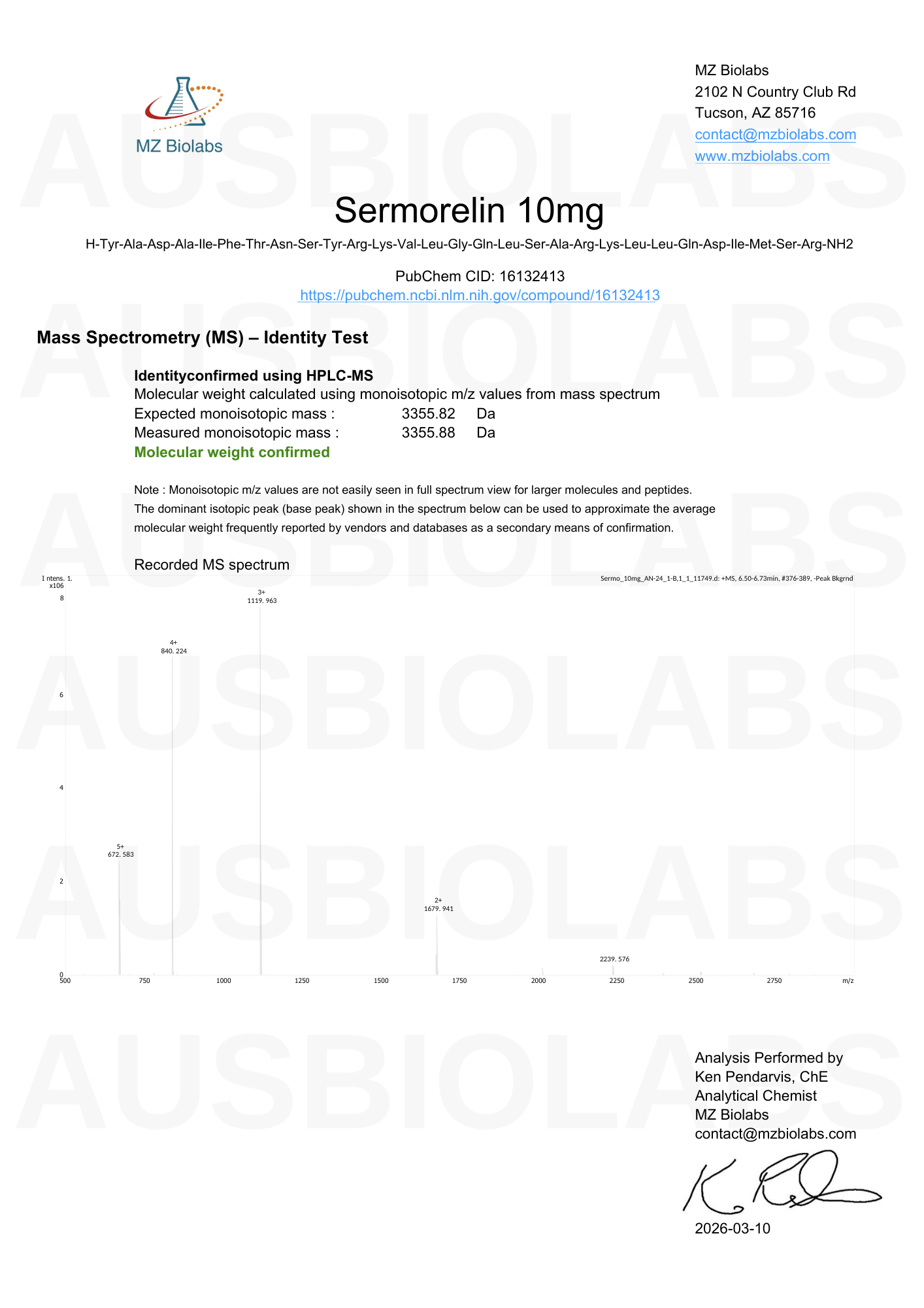 Sermorelin 10mg