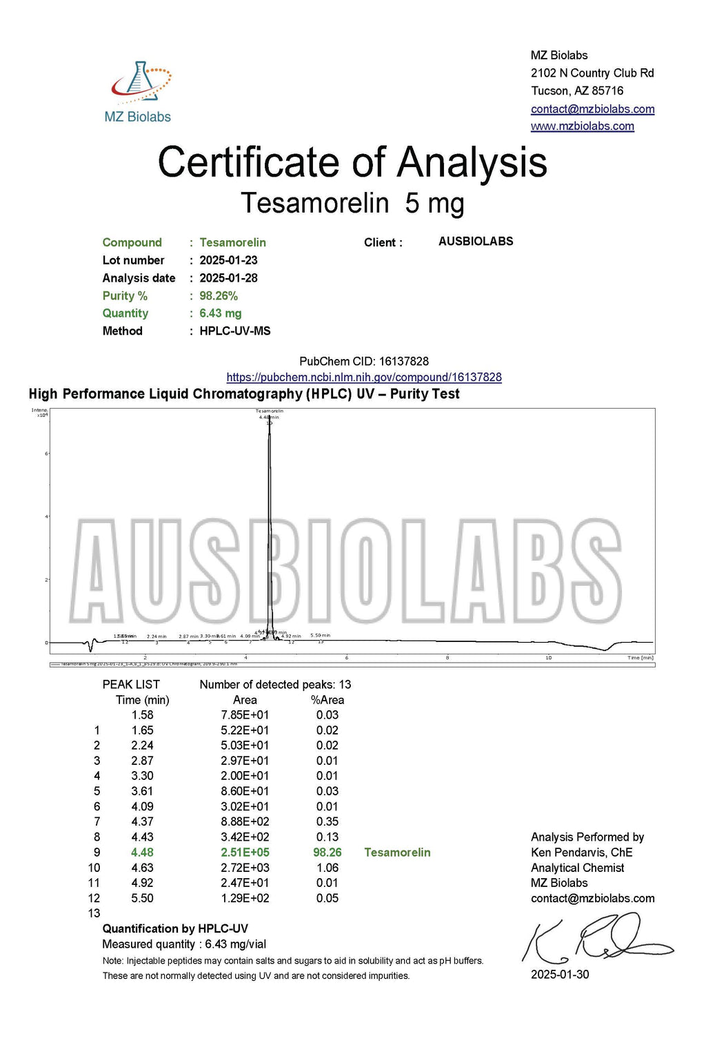 Tesamorelin 5mg