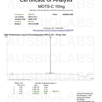 COA MOTS C 00123 VIAL1 10MG