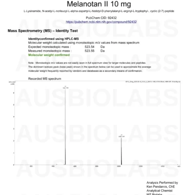 COA MELANOTAN2 10MG 1
